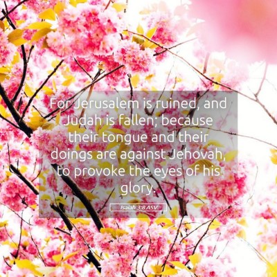 Picture 05 - Isaiah 3:8 ASV - For Jerusalem is ruined, and Judah is fallen; - Bible Verse Picture