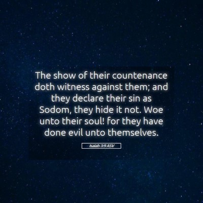 Picture 05 - Isaiah 3:9 ASV - The show of their countenance doth witness - Bible Verse Picture