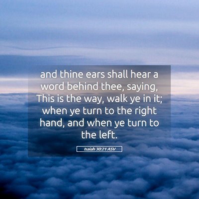 Picture 05 - Isaiah 30:21 ASV - and thine ears shall hear a word behind thee, - Bible Verse Picture