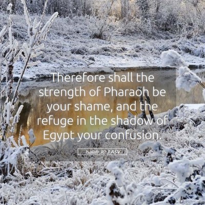 Picture 05 - Isaiah 30:3 ASV - Therefore shall the strength of Pharaoh be your - Bible Verse Picture