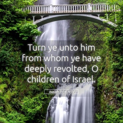 Picture 05 - Isaiah 31:6 ASV - Turn ye unto him from whom ye have deeply - Bible Verse Picture