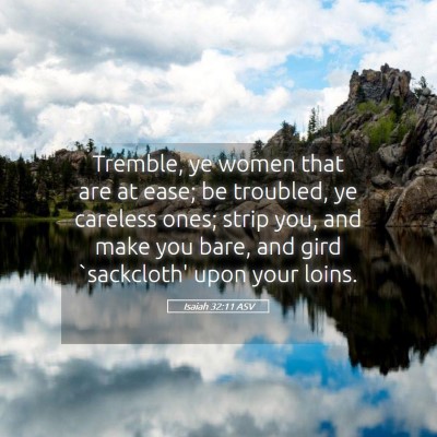 Picture 05 - Isaiah 32:11 ASV - Tremble, ye women that are at ease; be troubled, - Bible Verse Picture