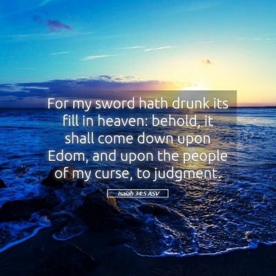 Picture 05 - Isaiah 34:5 ASV - For my sword hath drunk its fill in heaven: - Bible Verse Picture