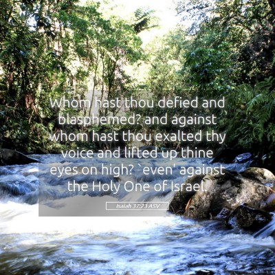 Picture 05 - Isaiah 37:23 ASV - Whom hast thou defied and blasphemed? and against - Bible Verse Picture