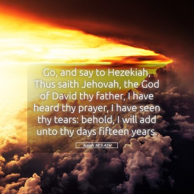 Picture 05 - Isaiah 38:5 ASV - Go, and say to Hezekiah, Thus saith Jehovah, the - Bible Verse Picture