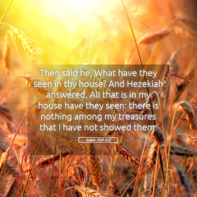 Picture 05 - Isaiah 39:4 ASV - Then said he, What have they seen in thy house? - Bible Verse Picture