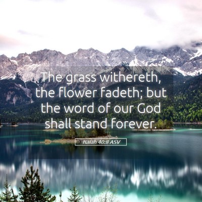 Picture 05 - Isaiah 40:8 ASV - The grass withereth, the flower fadeth; but the - Bible Verse Picture