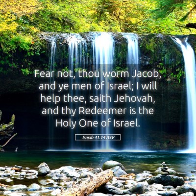 Picture 05 - Isaiah 41:14 ASV - Fear not, thou worm Jacob, and ye men of Israel; - Bible Verse Picture