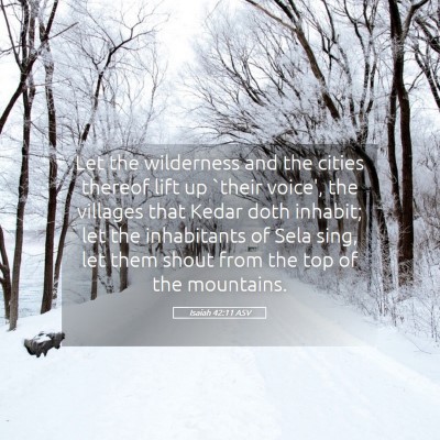 Picture 05 - Isaiah 42:11 ASV - Let the wilderness and the cities thereof lift up - Bible Verse Picture