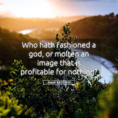 Picture 05 - Isaiah 44:10 ASV - Who hath fashioned a god, or molten an image that - Bible Verse Picture