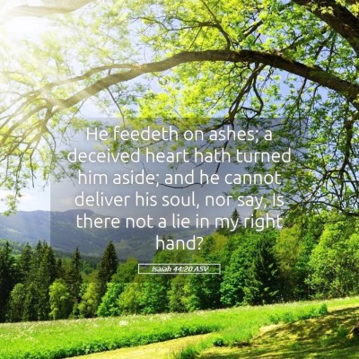 Picture 05 - Isaiah 44:20 ASV - He feedeth on ashes; a deceived heart hath turned - Bible Verse Picture