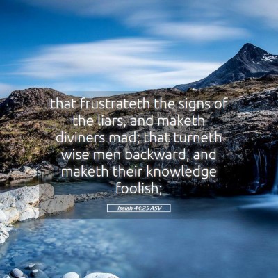 Picture 05 - Isaiah 44:25 ASV - that frustrateth the signs of the liars, and - Bible Verse Picture