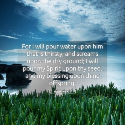 Picture 05 - Isaiah 44:3 ASV - For I will pour water upon him that is thirsty, - Bible Verse Picture