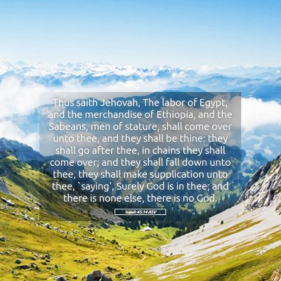 Picture 05 - Isaiah 45:14 ASV - Thus saith Jehovah, The labor of Egypt, and the - Bible Verse Picture