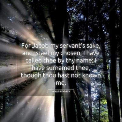 Picture 05 - Isaiah 45:4 ASV - For Jacob my servant's sake, and Israel my - Bible Verse Picture