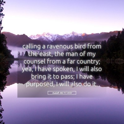 Picture 05 - Isaiah 46:11 ASV - calling a ravenous bird from the east, the man of - Bible Verse Picture