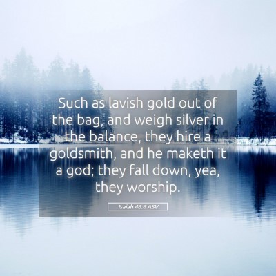 Picture 05 - Isaiah 46:6 ASV - Such as lavish gold out of the bag, and weigh - Bible Verse Picture