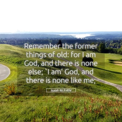 Picture 05 - Isaiah 46:9 ASV - Remember the former things of old: for I am God, - Bible Verse Picture