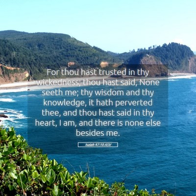 Picture 05 - Isaiah 47:10 ASV - For thou hast trusted in thy wickedness; thou - Bible Verse Picture