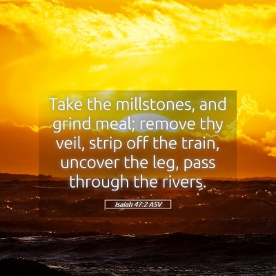 Picture 05 - Isaiah 47:2 ASV - Take the millstones, and grind meal; remove thy - Bible Verse Picture