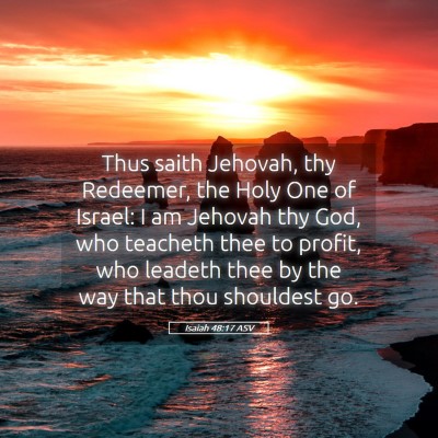 Picture 05 - Isaiah 48:17 ASV - Thus saith Jehovah, thy Redeemer, the Holy One of - Bible Verse Picture
