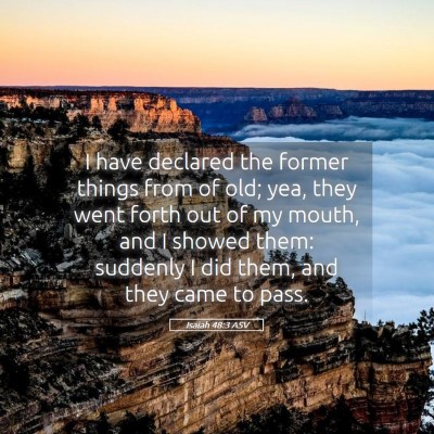 Picture 05 - Isaiah 48:3 ASV - I have declared the former things from of old; - Bible Verse Picture