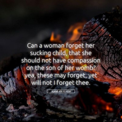 Picture 05 - Isaiah 49:15 ASV - Can a woman forget her sucking child, that she - Bible Verse Picture