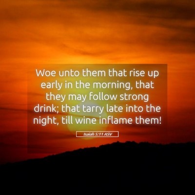 Picture 05 - Isaiah 5:11 ASV - Woe unto them that rise up early in the morning, - Bible Verse Picture