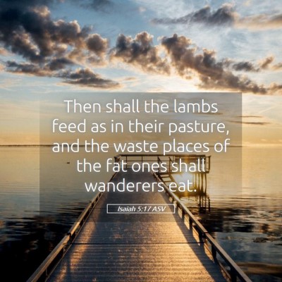 Picture 05 - Isaiah 5:17 ASV - Then shall the lambs feed as in their pasture, - Bible Verse Picture