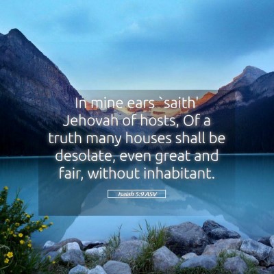 Picture 05 - Isaiah 5:9 ASV - In mine ears `saith' Jehovah of hosts, Of a truth - Bible Verse Picture