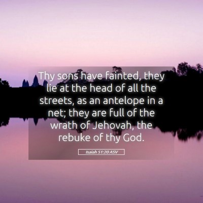 Picture 05 - Isaiah 51:20 ASV - Thy sons have fainted, they lie at the head of - Bible Verse Picture