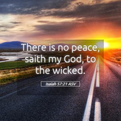 Picture 05 - Isaiah 57:21 ASV - There is no peace, saith my God, to the - Bible Verse Picture