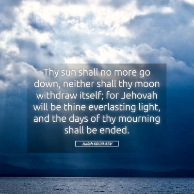 Picture 05 - Isaiah 60:20 ASV - Thy sun shall no more go down, neither shall thy - Bible Verse Picture