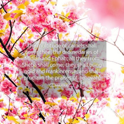 Picture 05 - Isaiah 60:6 ASV - The multitude of camels shall cover thee, the - Bible Verse Picture