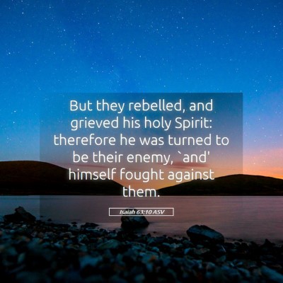 Picture 05 - Isaiah 63:10 ASV - But they rebelled, and grieved his holy Spirit: - Bible Verse Picture
