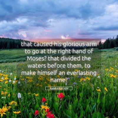 Picture 05 - Isaiah 63:12 ASV - that caused his glorious arm to go at the right - Bible Verse Picture