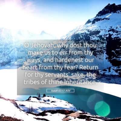 Picture 05 - Isaiah 63:17 ASV - O Jehovah, why dost thou make us to err from thy - Bible Verse Picture