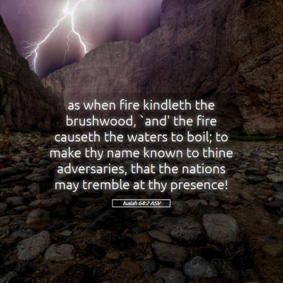 Picture 05 - Isaiah 64:2 ASV - as when fire kindleth the brushwood, `and' the - Bible Verse Picture