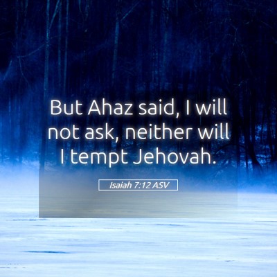 Picture 05 - Isaiah 7:12 ASV - But Ahaz said, I will not ask, neither will I - Bible Verse Picture