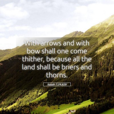 Picture 05 - Isaiah 7:24 ASV - With arrows and with bow shall one come thither, - Bible Verse Picture