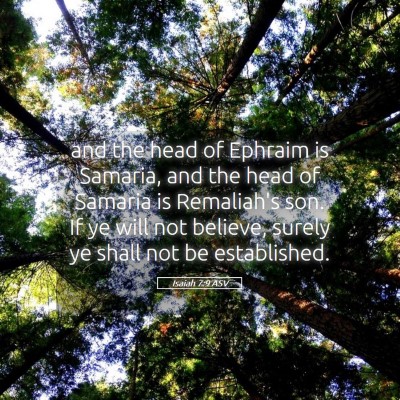 Picture 05 - Isaiah 7:9 ASV - and the head of Ephraim is Samaria, and the head - Bible Verse Picture
