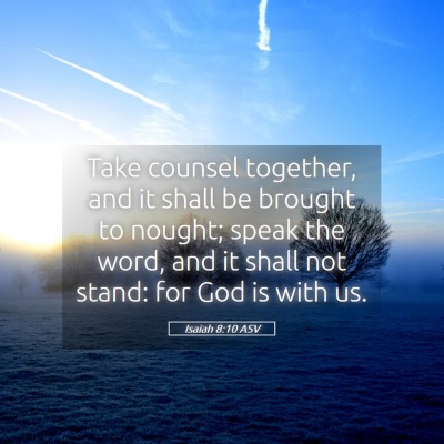 Picture 05 - Isaiah 8:10 ASV - Take counsel together, and it shall be brought to - Bible Verse Picture