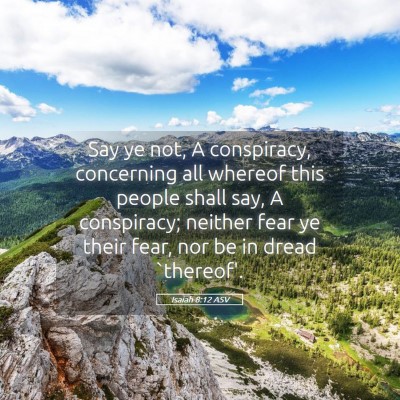 Picture 05 - Isaiah 8:12 ASV - Say ye not, A conspiracy, concerning all whereof - Bible Verse Picture