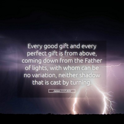 Picture 05 - James 1:17 ASV - Every good gift and every perfect gift is from - Bible Verse Picture