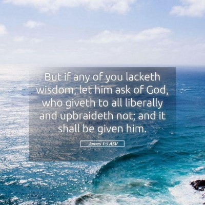 Picture 05 - James 1:5 ASV - But if any of you lacketh wisdom, let him ask of - Bible Verse Picture