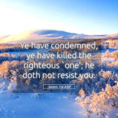Picture 05 - James 5:6 ASV - Ye have condemned, ye have killed the righteous - Bible Verse Picture