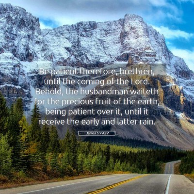 Picture 05 - James 5:7 ASV - Be patient therefore, brethren, until the coming - Bible Verse Picture