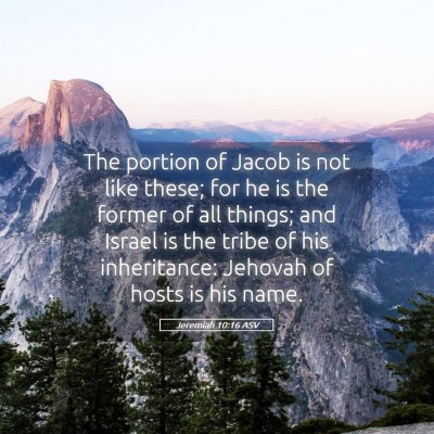 Picture 05 - Jeremiah 10:16 ASV - The portion of Jacob is not like these; for he is - Bible Verse Picture