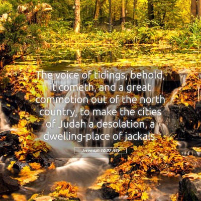 Picture 05 - Jeremiah 10:22 ASV - The voice of tidings, behold, it cometh, and a - Bible Verse Picture