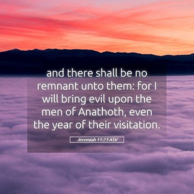 Picture 05 - Jeremiah 11:23 ASV - and there shall be no remnant unto them: for I - Bible Verse Picture